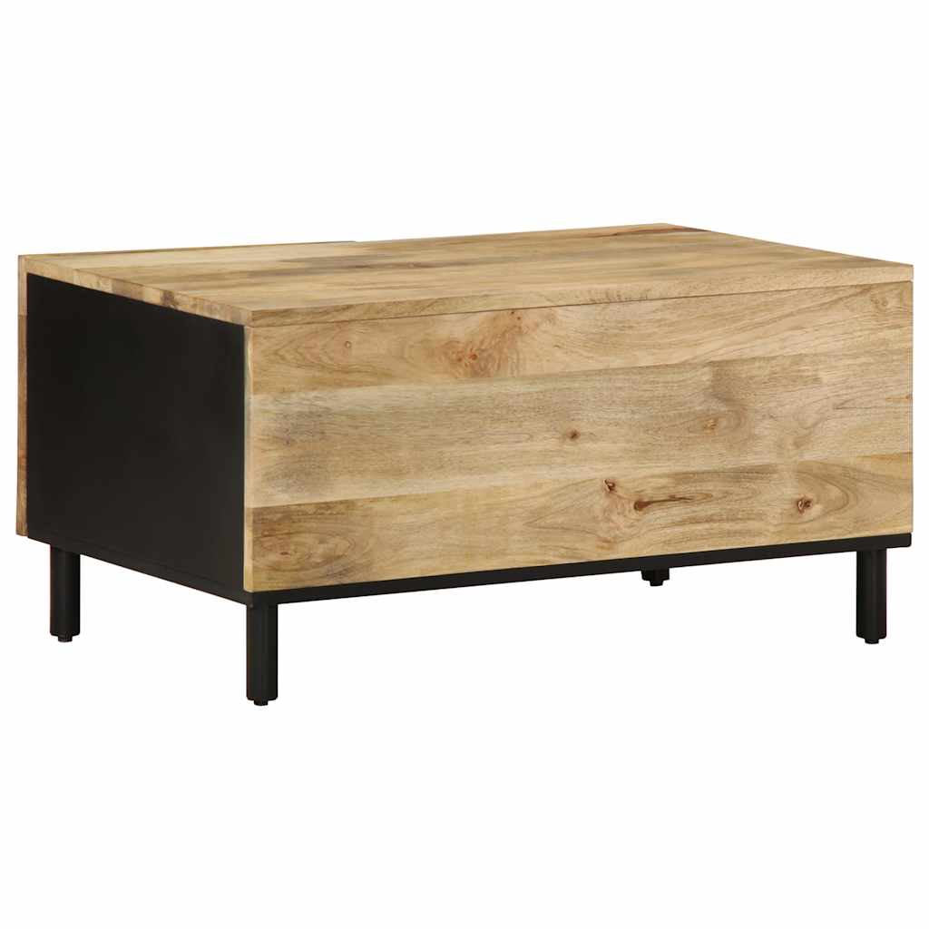 Mesa de centro Tecas 1 compartimento + armario negro/natural 40x80x50 cm