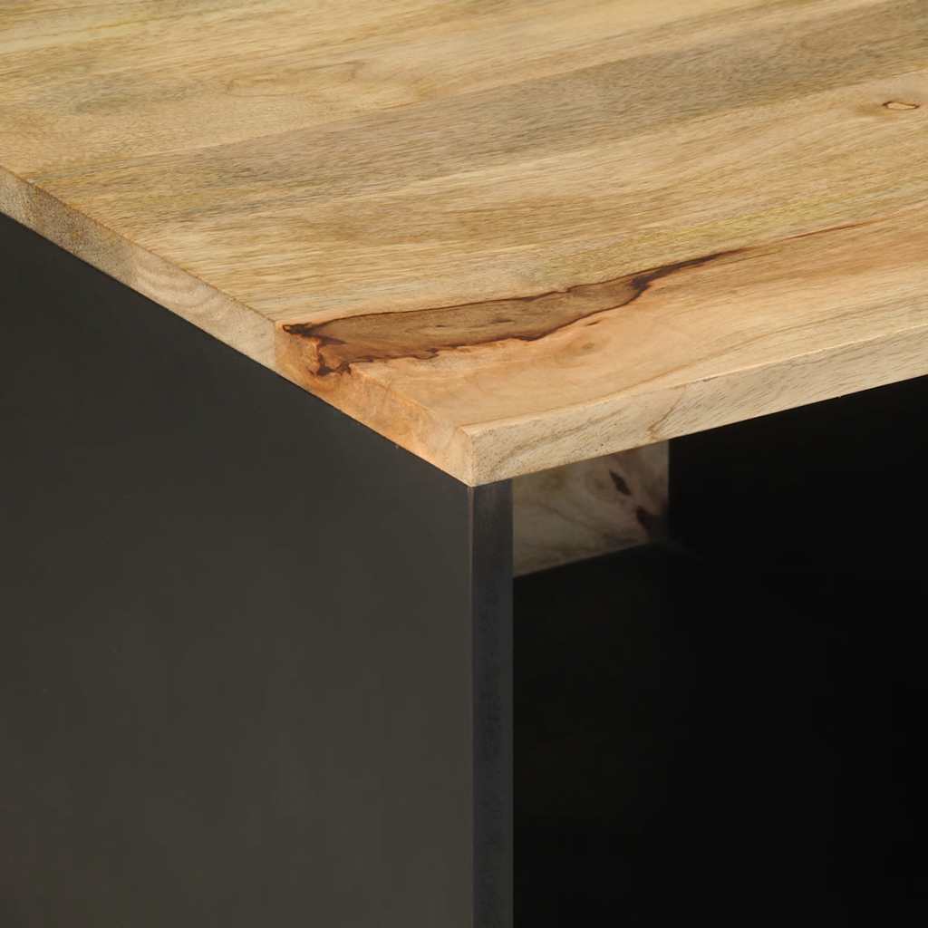 Mesa de centro Tecas 1 compartimento + armario negro/natural 40x80x50 cm
