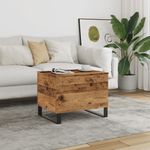 Mesa de centro elevable Cubbe con compartimento roble 45x60x44,5 cm animada