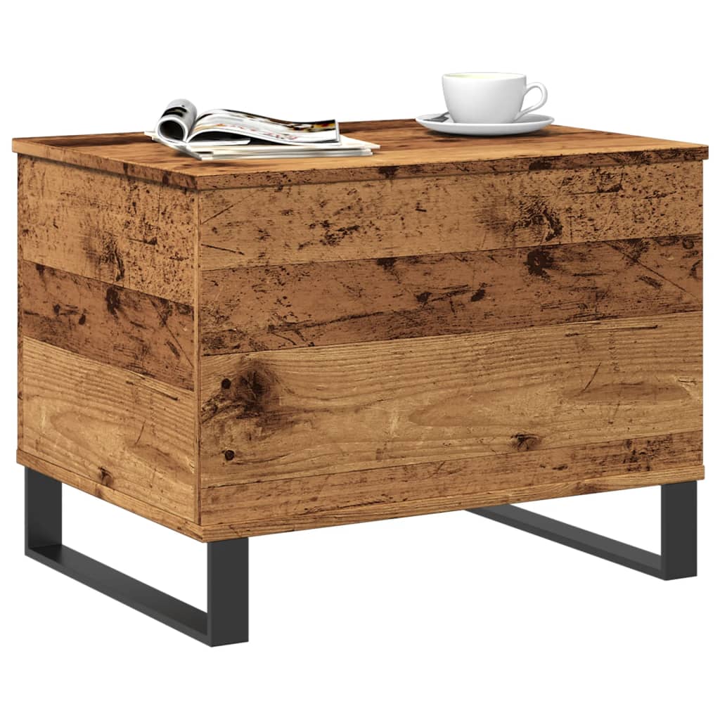 Mesa de centro elevable Cubbe con compartimento roble 45x60x44,5 cm lateral