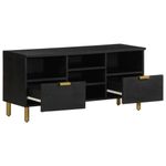 Mueble de TV Dalia 2 cajones + 5 compartimentos negro 46x100x33 cm interior