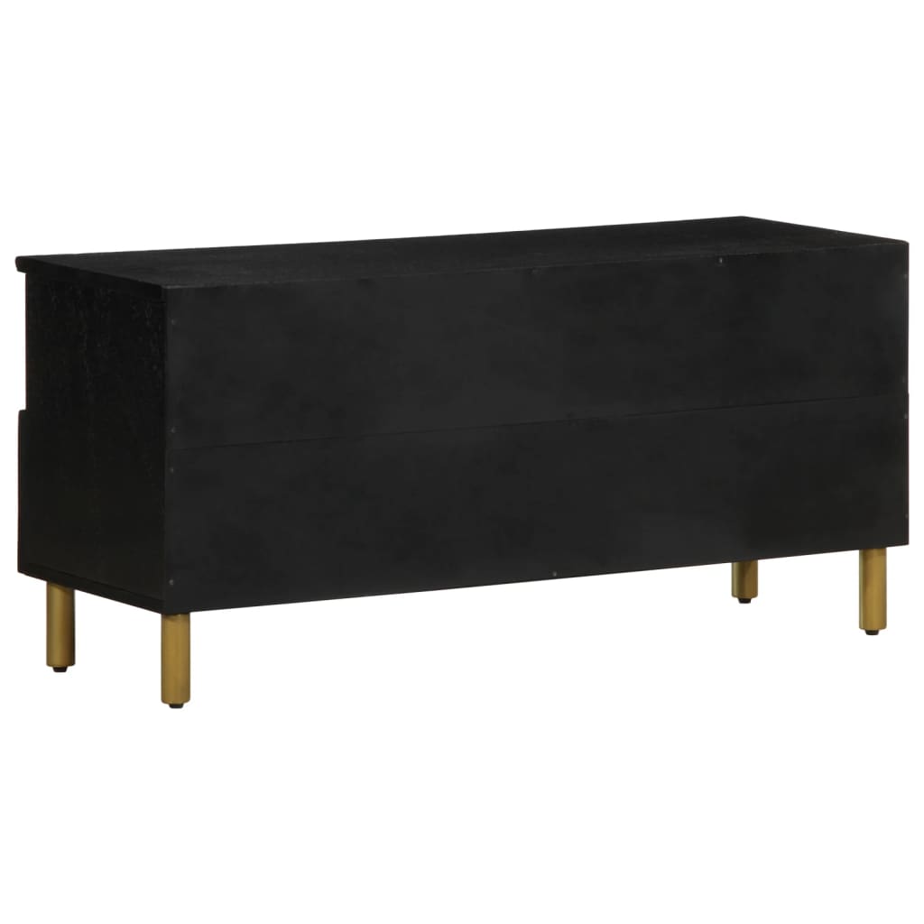 Mueble de TV Dalia 2 cajones + 5 compartimentos negro 46x100x33 cm psoterior