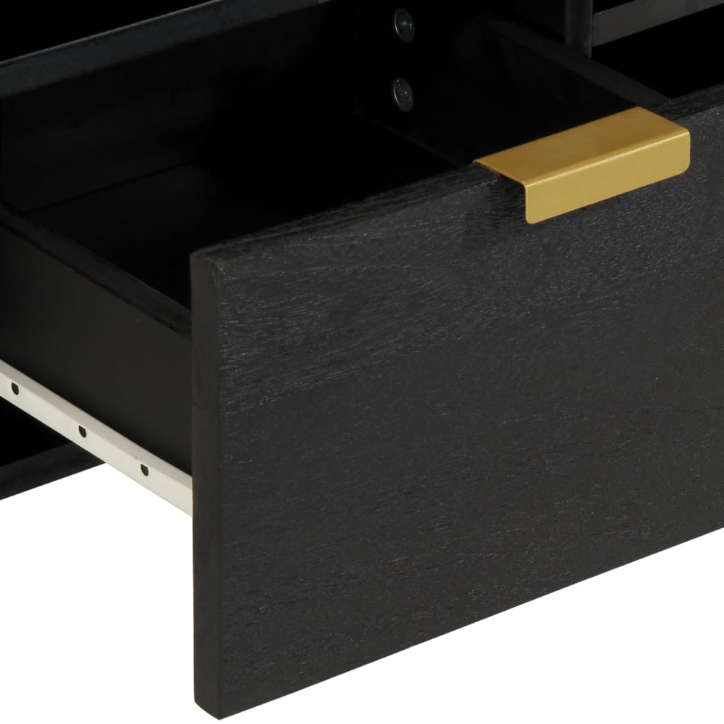 Mueble de TV Dalia 2 cajones + 5 compartimentos negro 46x100x33 cm detalle