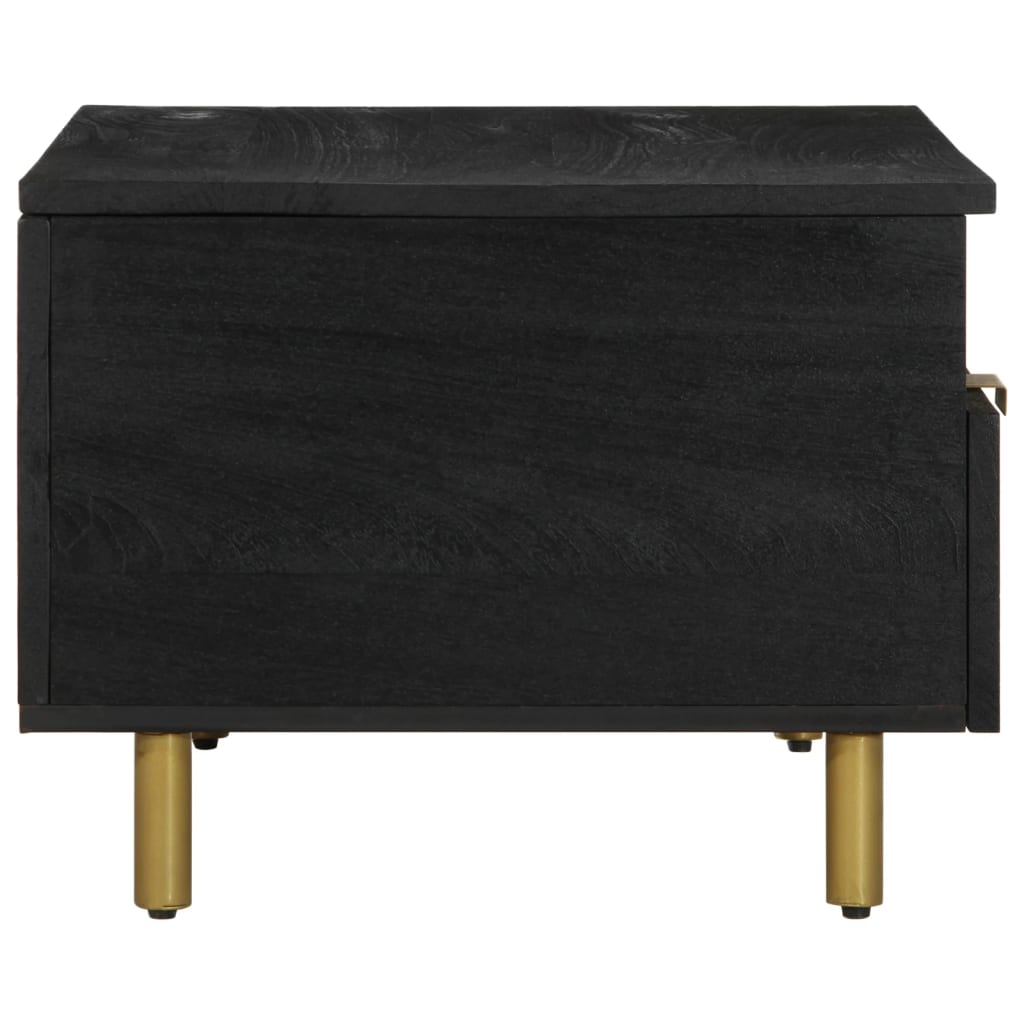 Mesa de centro Espino 2 cajones + 2 compartimentos negro 40x80x54 cm perfil