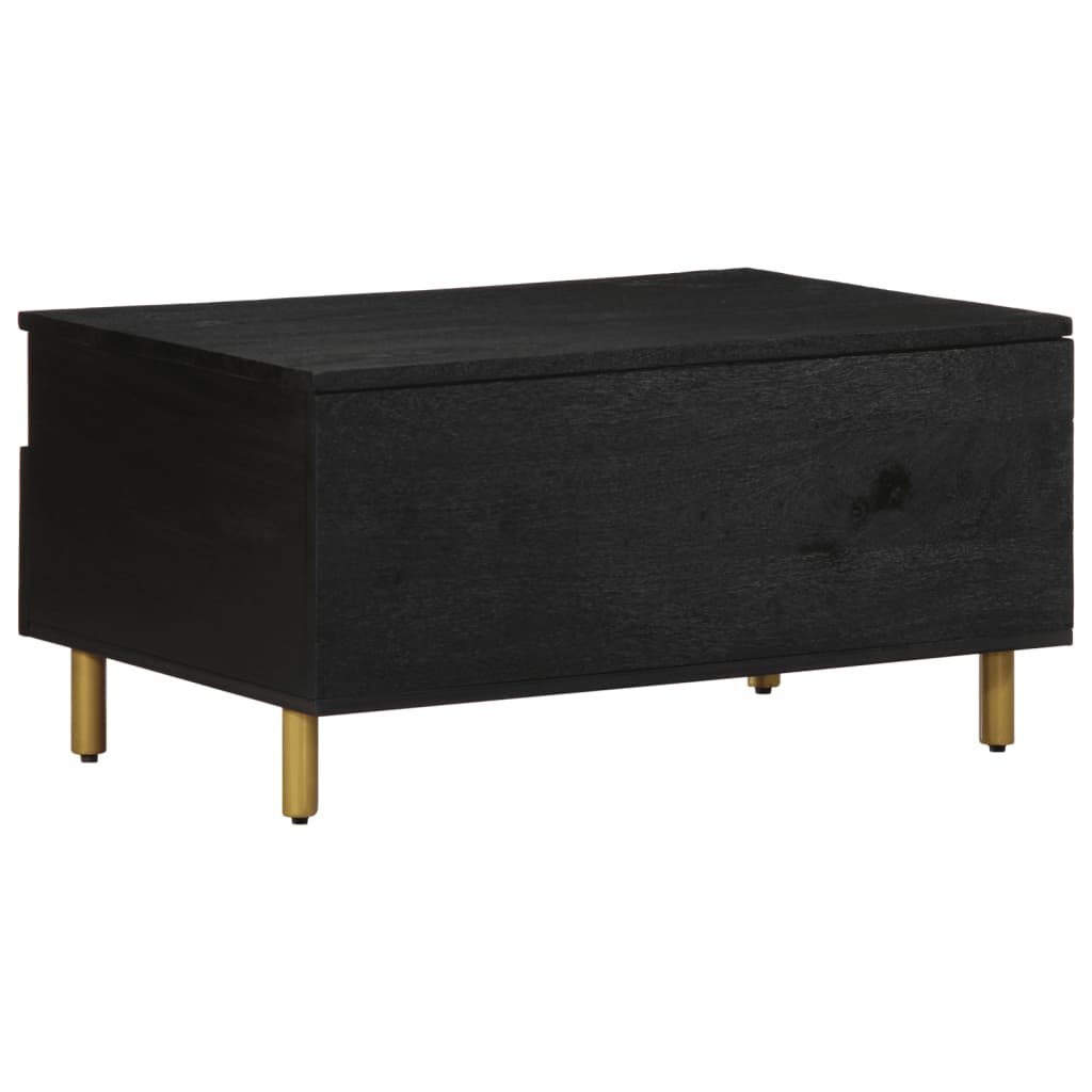 Mesa de centro Espino 2 cajones + 2 compartimentos negro 40x80x54 cm posterior