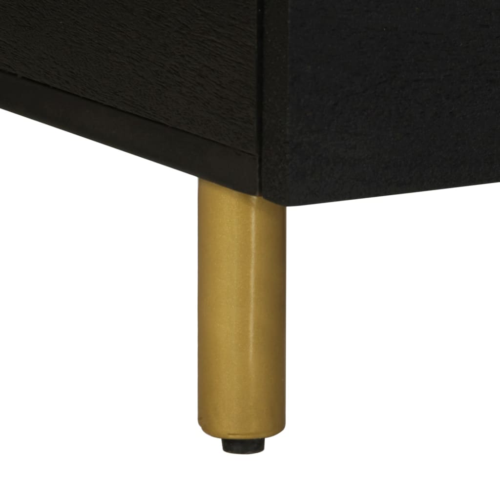 Mesa de centro Espino 2 cajones + 2 compartimentos negro 40x80x54 cm