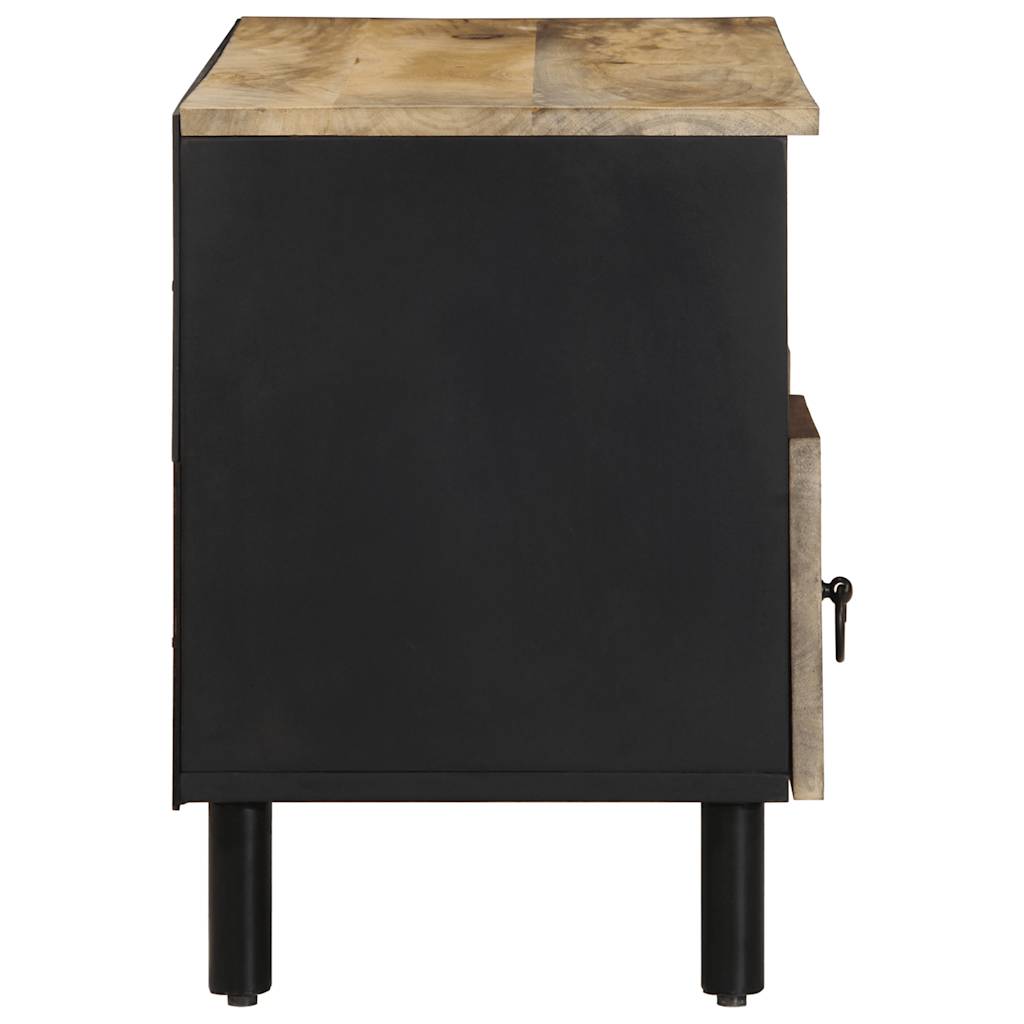 Mueble de TV Chalca 5 compartimentos + 2 cajones negro/natural 46x100x33,5 cm