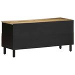 Mueble de TV Chalca 5 compartimentos + 2 cajones negro/natural 46x100x33,5 cm psoterior