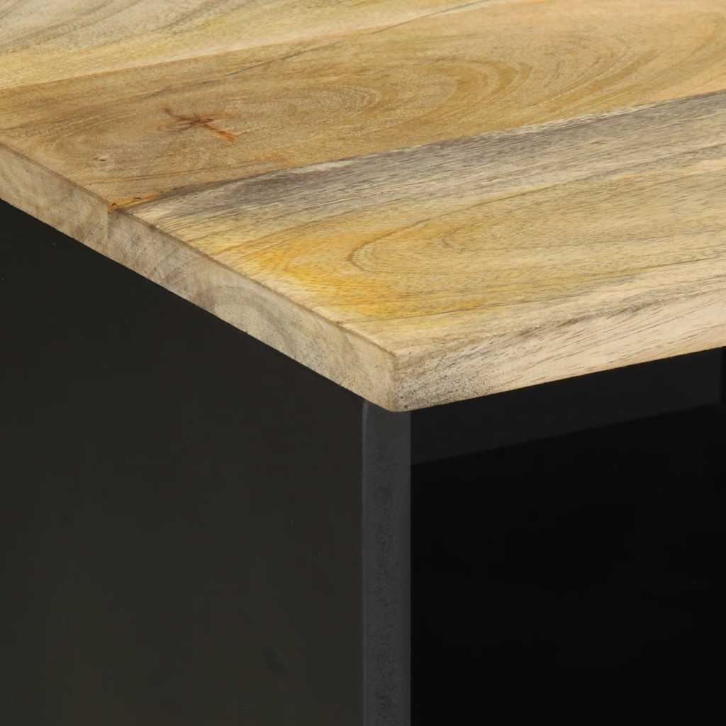 Mueble de TV Chalca 5 compartimentos + 2 cajones negro/natural 46x100x33,5 cm detalle