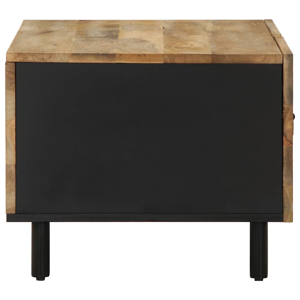 Mesa de centro Nahua 2 puertas negro/natural 40x80x50 cm posterior