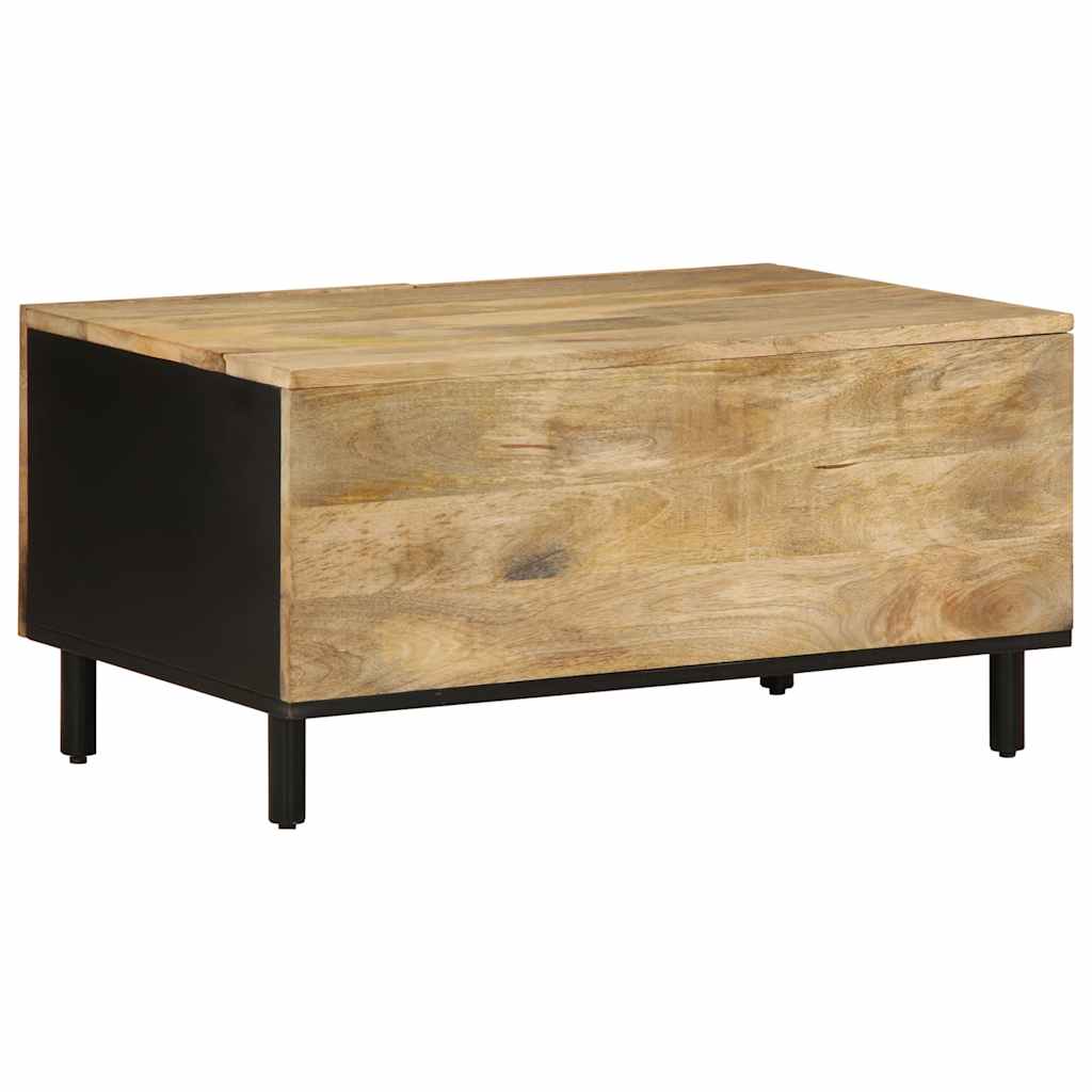 Mesa de centro Nahua 2 puertas negro/natural 40x80x50 cm posterior