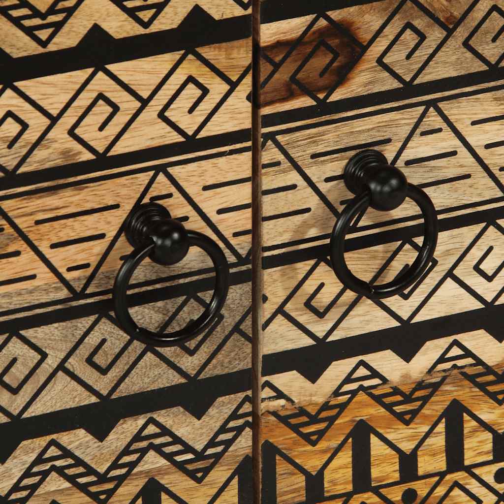 Mesa de centro Nahua 2 puertas negro/natural 40x80x50 cm pomo