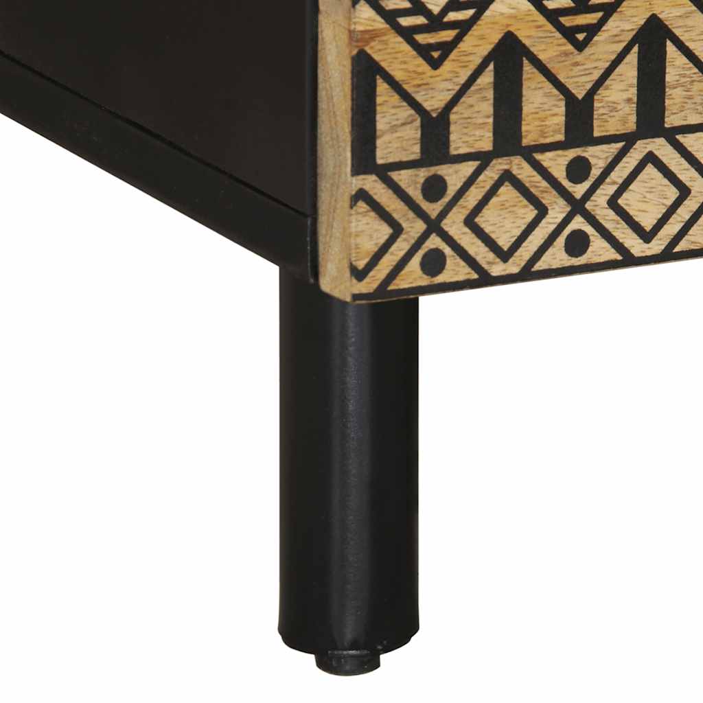 Mesa de centro Nahua 2 puertas negro/natural 40x80x50 cm pata