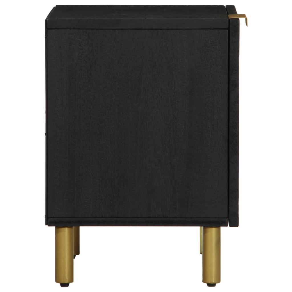 Pack de 2 mesitas de noche Aljibe con puerta negro 46x40x33 cm perfil