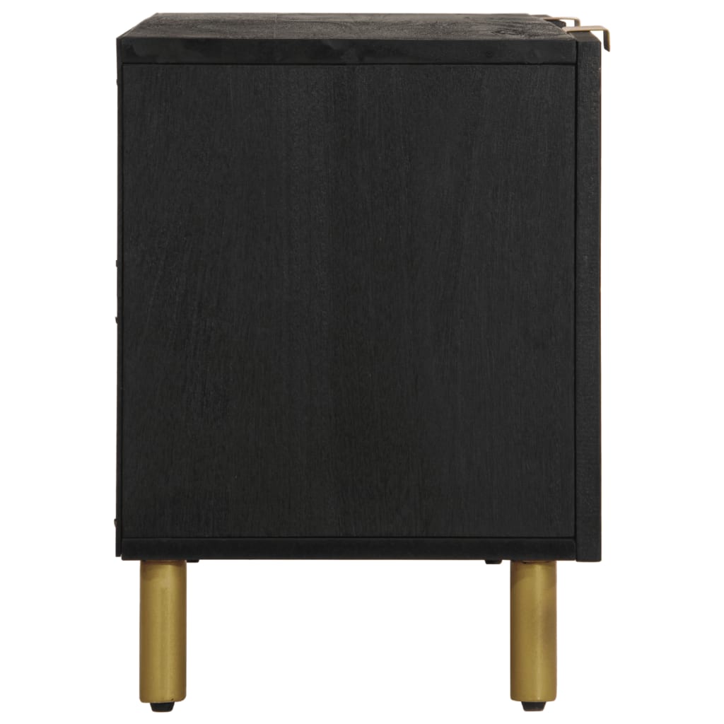 Mueble de TV Lirio 2 armarios + 2 compartimentos negro 46x105x33 cm perfil