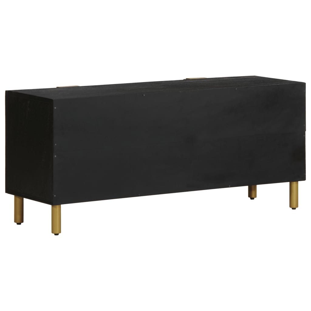 Mueble de TV Lirio 2 armarios + 2 compartimentos negro 46x105x33 cm lateral