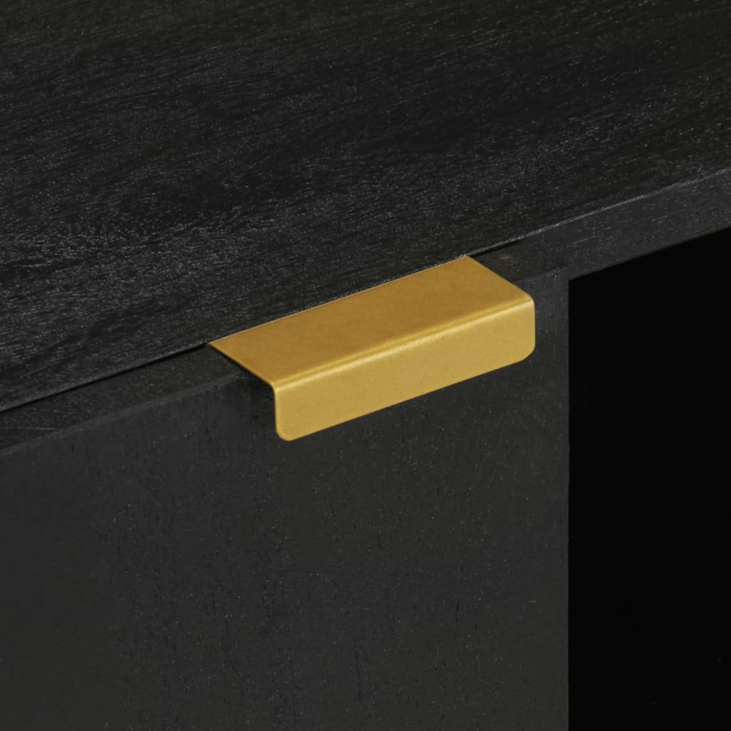 Mueble de TV Lirio 2 armarios + 2 compartimentos negro 46x105x33 cm tirador
