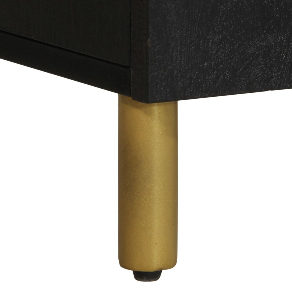 Mueble de TV Lirio 2 armarios + 2 compartimentos negro 46x105x33 cm pata