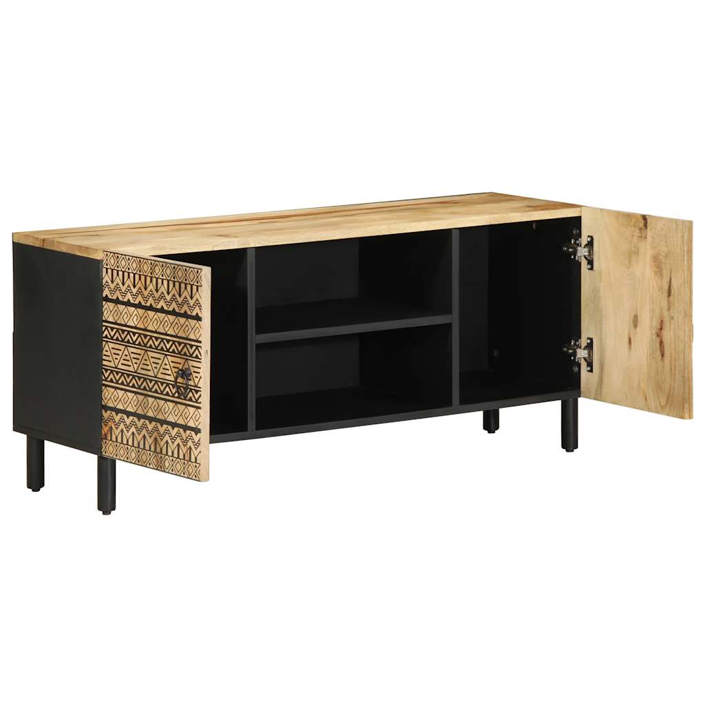 Mueble de TV Vela 2 puertas + 2 compartimentos negro/natural 46x105x33,5 cm interior