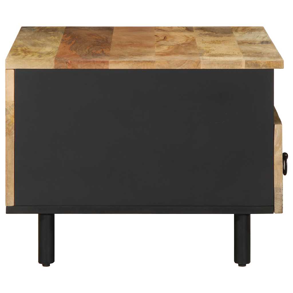 Mesa de centro Otomíe 2 cajones + 2 compartimentos negro/natural 40x80x54 cm perfil