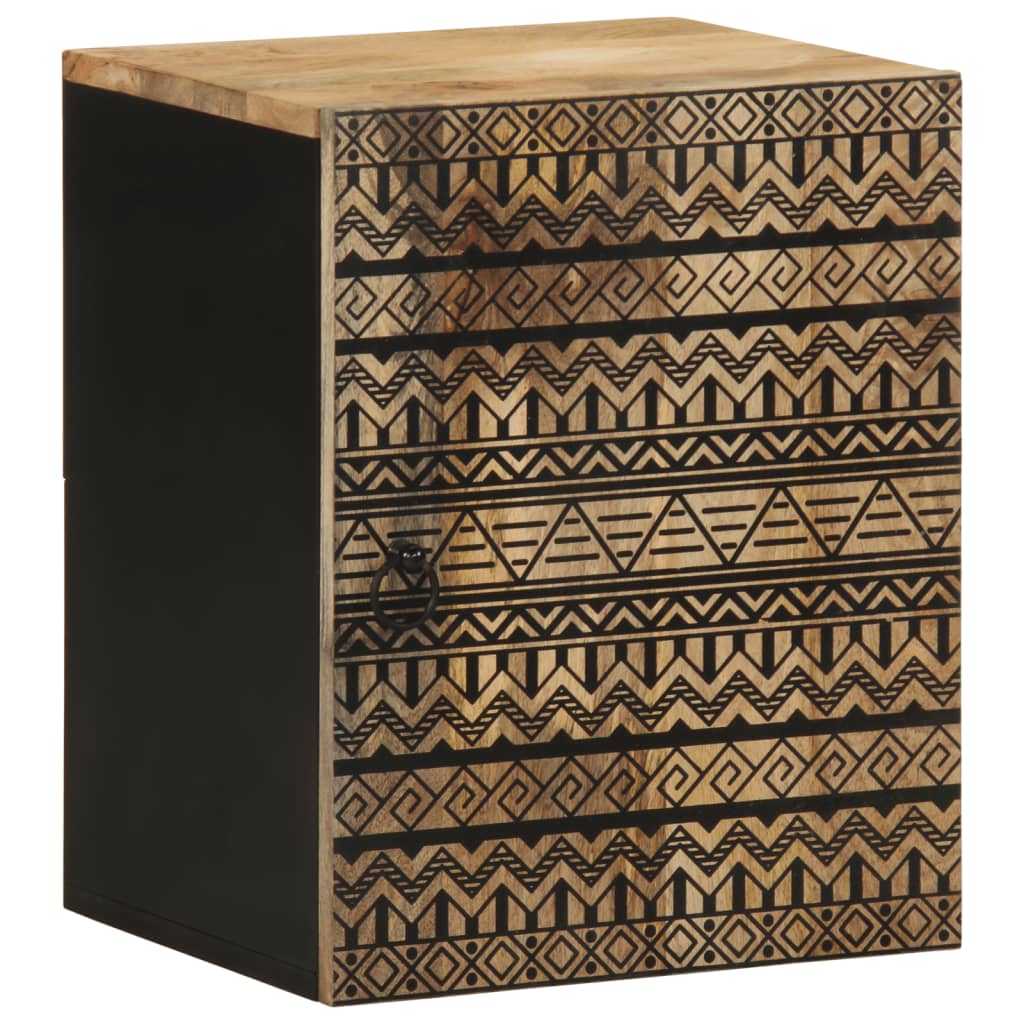 Armario de pared Delta con puerta negro/natural 48x38x33,5 cm fondo blanco
