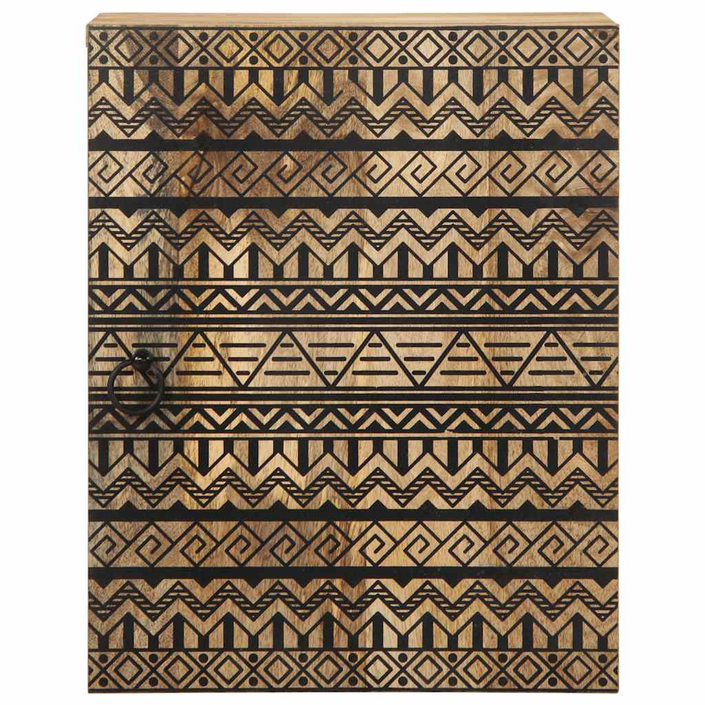 Armario de pared Delta con puerta negro/natural 48x38x33,5 cm frontal
