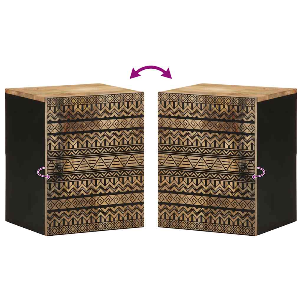 Armario de pared Delta con puerta negro/natural 48x38x33,5 cm