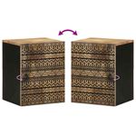 Armario de pared Delta con puerta negro/natural 48x38x33,5 cm