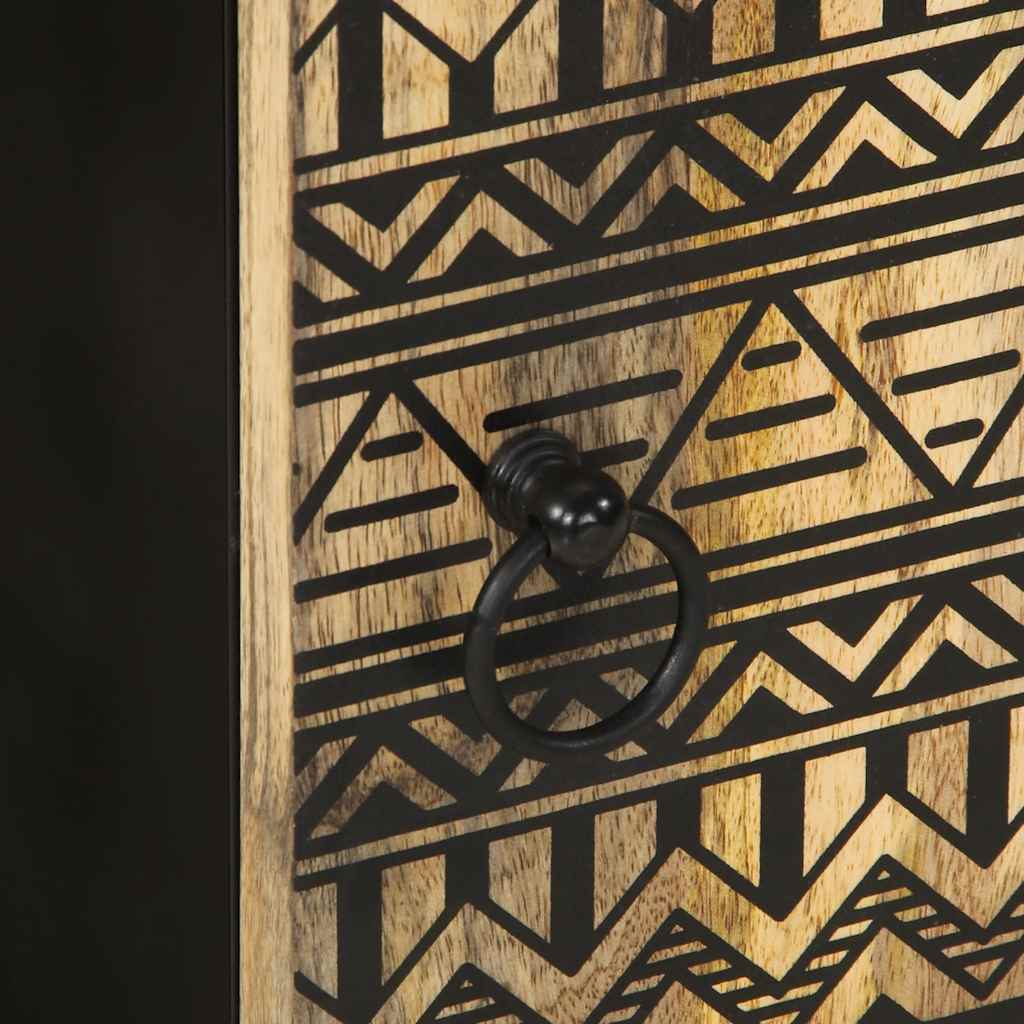 Armario de pared Delta con puerta negro/natural 48x38x33,5 cm detalles