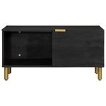 Mesa de centro Puma 1 puerta + compartimento negro 40x80x50 cm frontal