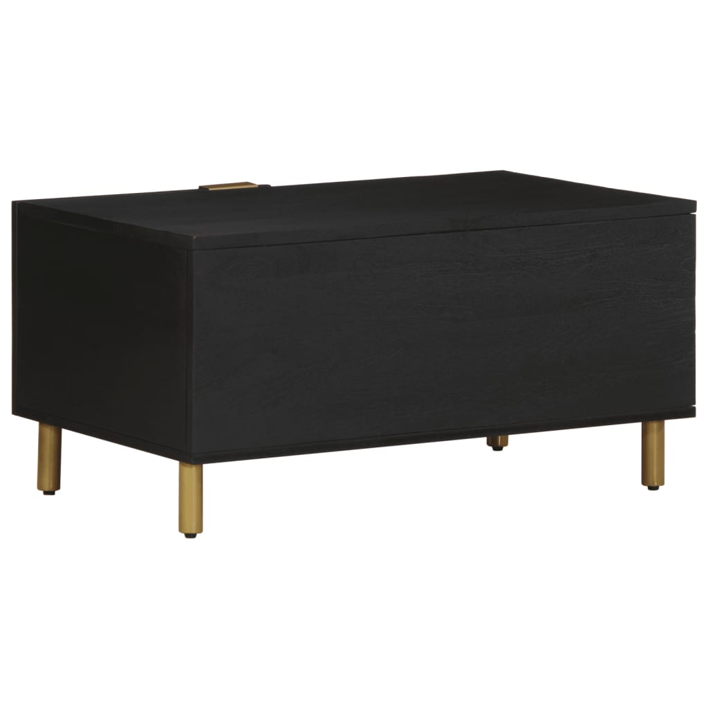 Mesa de centro Puma 1 puerta + compartimento negro 40x80x50 cm posterior