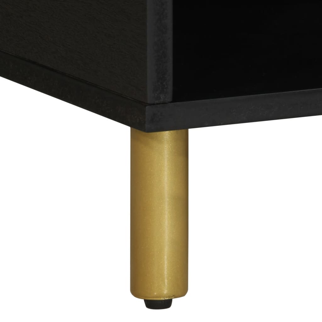 Mesa de centro Puma 1 puerta + compartimento negro 40x80x50 cm patas