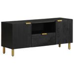 Mueble de TV Florencia 1 compartimento + 2 armarios + 1 cajón negro 46x105x33 cm lateral
