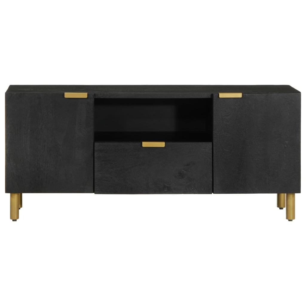 Mueble de TV Florencia 1 compartimento + 2 armarios + 1 cajón negro 46x105x33 cm frontal