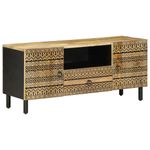 Mueble de TV Melazz 1 cajón + 2 puertas + 1 compartimento negro/natural 46x105x33,5 cm lateral