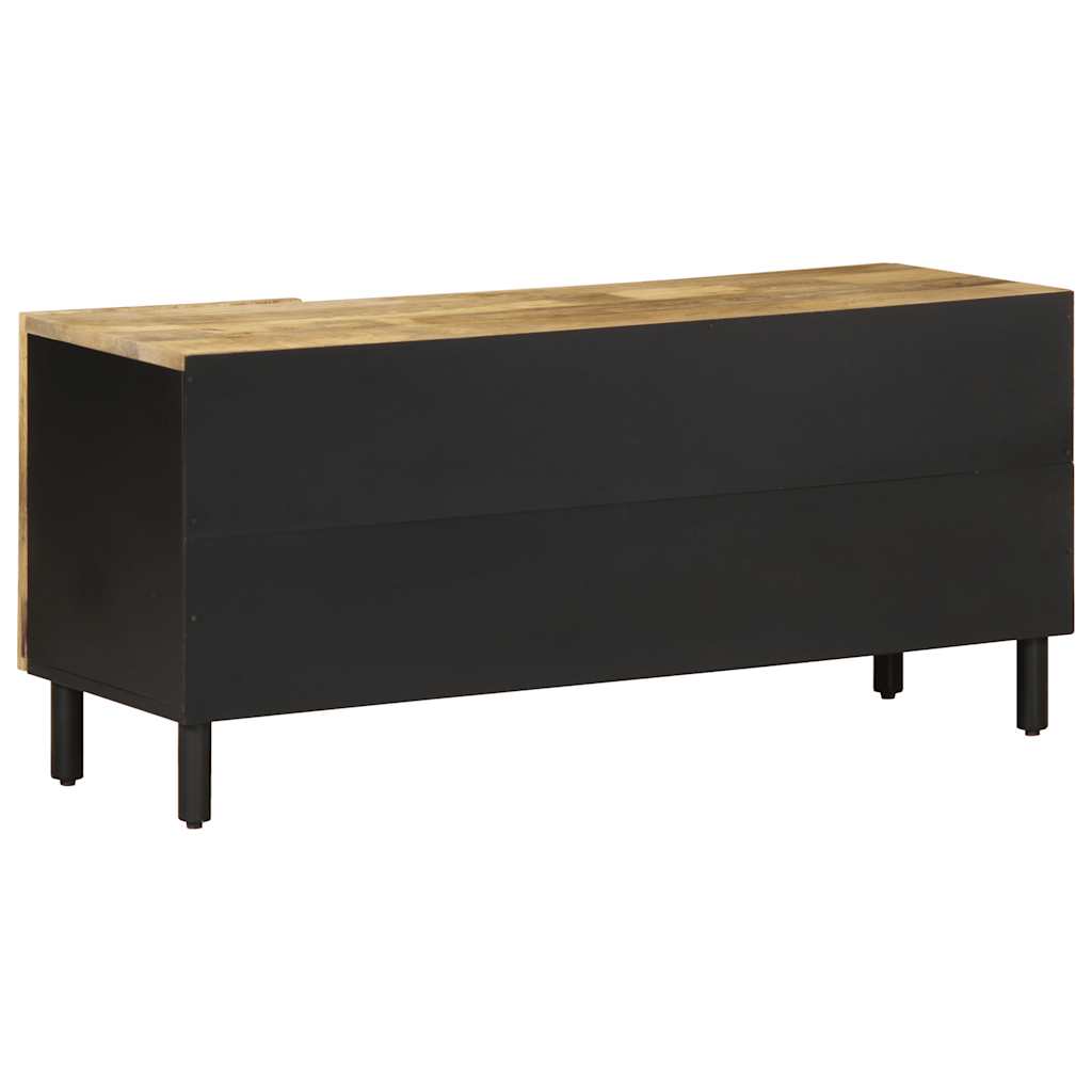 Mueble de TV Melazz 1 cajón + 2 puertas + 1 compartimento negro/natural 46x105x33,5 cm