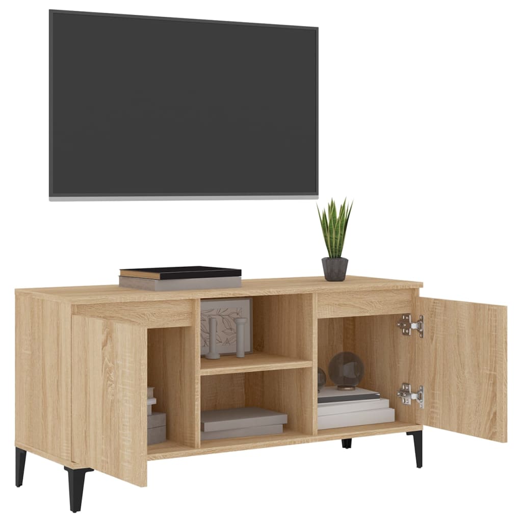 Mueble de TV Rif 2 puertas + 2 compartimentos roble claro 50x103,5x35 cm