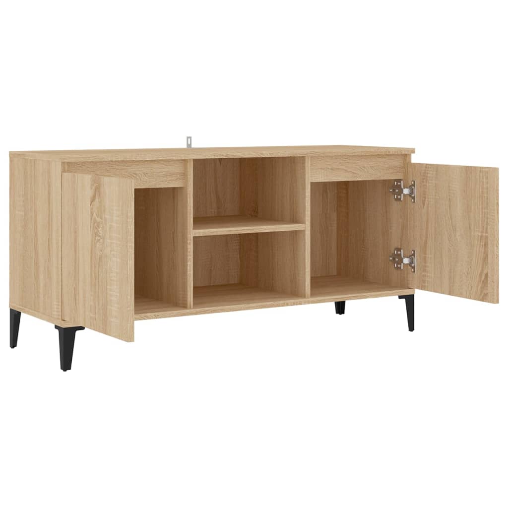Mueble de TV Rif 2 puertas + 2 compartimentos roble claro 50x103,5x35 cm interior