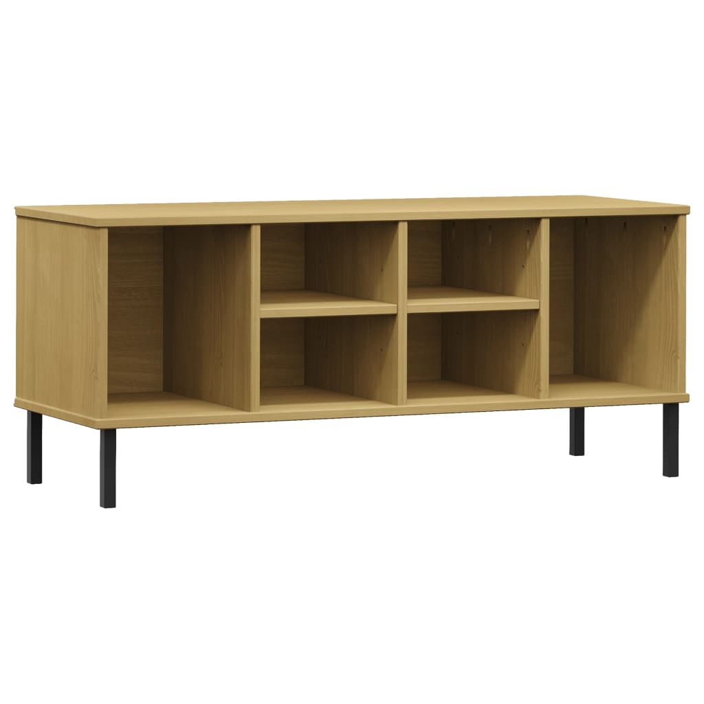 Zapatero Mieles 6 compartimentos madera de pino natural 45x106x35 cm fondo blanco