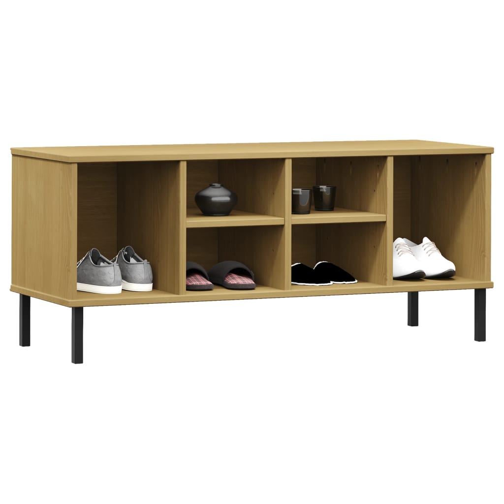Zapatero Mieles 6 compartimentos madera de pino natural 45x106x35 cm