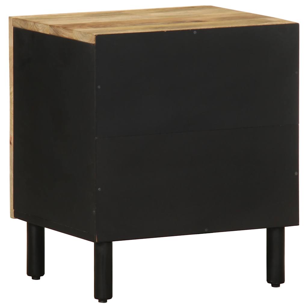 Pack de 2 mesitas de noche Egipto con puerta natural/negro 46x40x33,5 cm psoterior