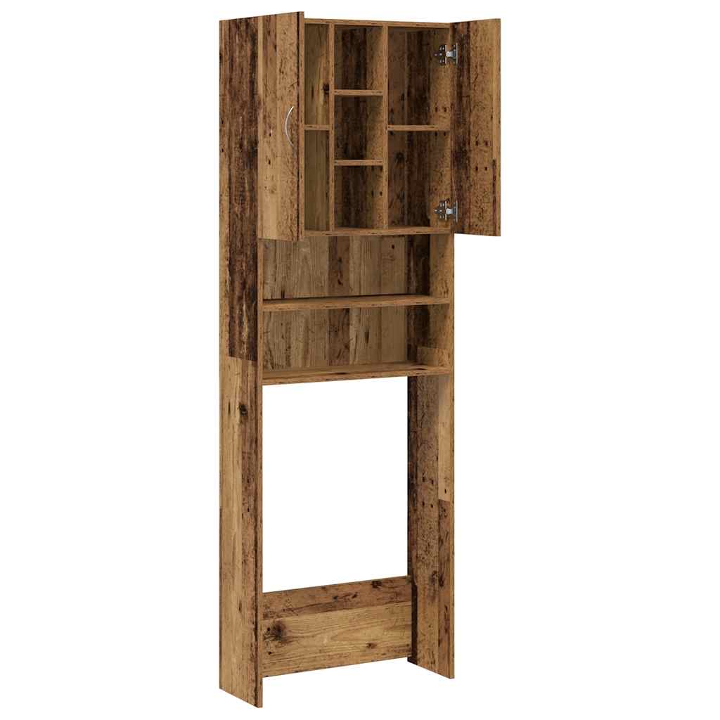 Armario para lavadora Nemo 2 puertas + 5 compartimentos madera 190x64x25,5 cm lateral