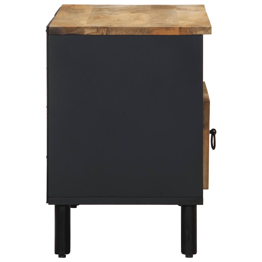 Mueble de TV Etniko 3 compartimentos + 1 cajón negro/natural 46x80x33,5 cm perfil