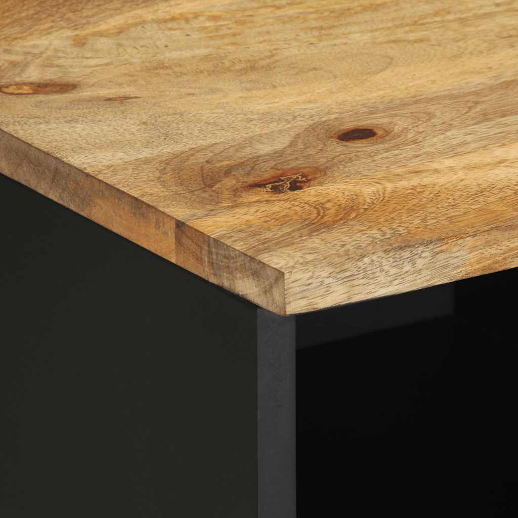 Mueble de TV Etniko 3 compartimentos + 1 cajón negro/natural 46x80x33,5 cm detalle