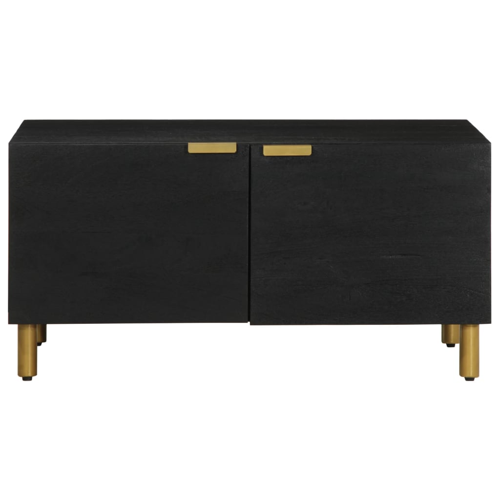 Mesa de centro Bamba 2 puertas negro 40x80x50 cm frontal