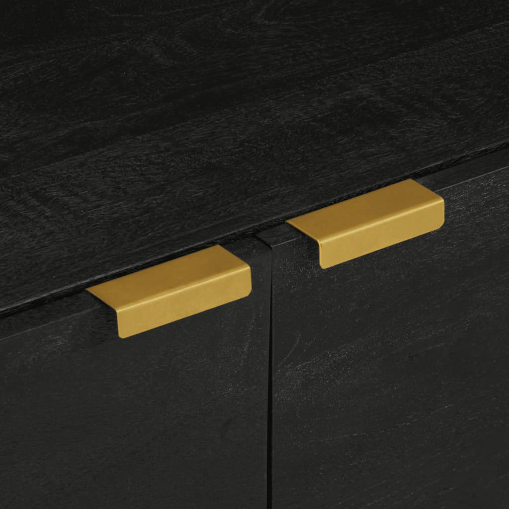 Mesa de centro Bamba 2 puertas negro 40x80x50 cm detalle