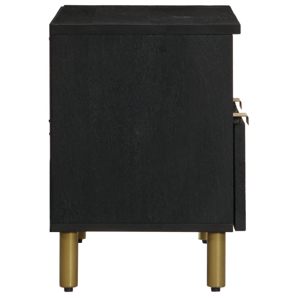 Mueble de TV Milano 2 compartimentos + 2 cajones negro 46x70x33 cm perfil