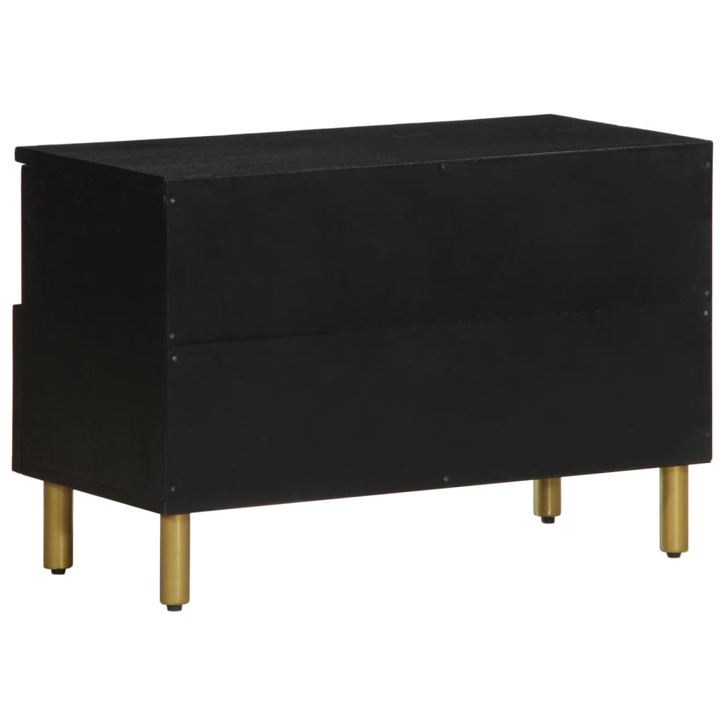 Mueble de TV Milano 2 compartimentos + 2 cajones negro 46x70x33 cm posterior