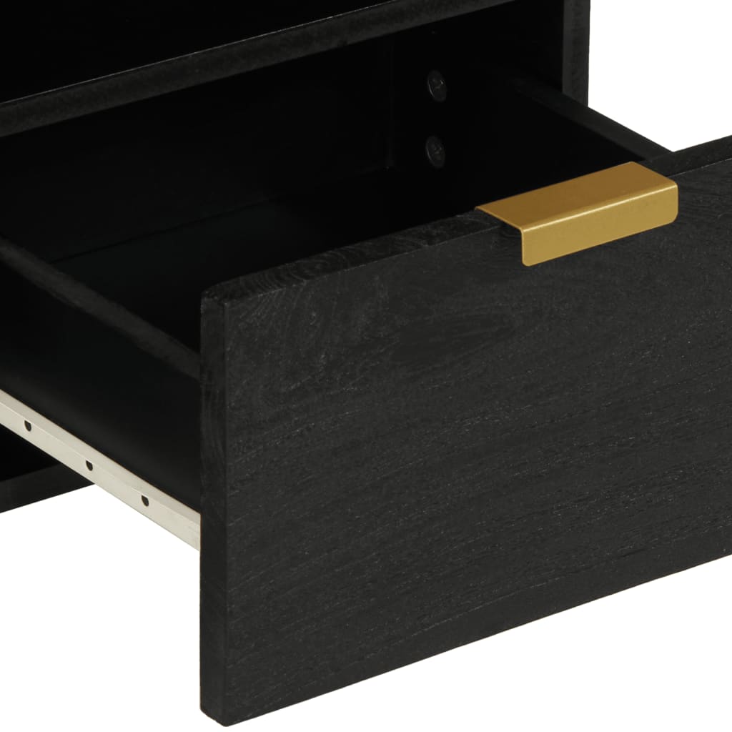 Mueble de TV Milano 2 compartimentos + 2 cajones negro 46x70x33 cm detalle