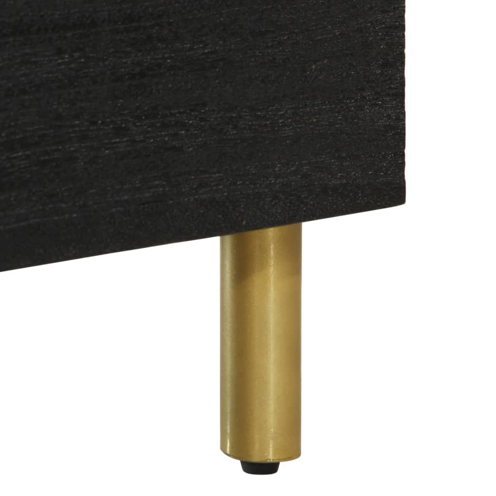Mueble de TV Milano 2 compartimentos + 2 cajones negro 46x70x33 cm pata